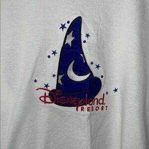 Disneyland Resort White Tee with Blue and Red Embroidered Logo, XL